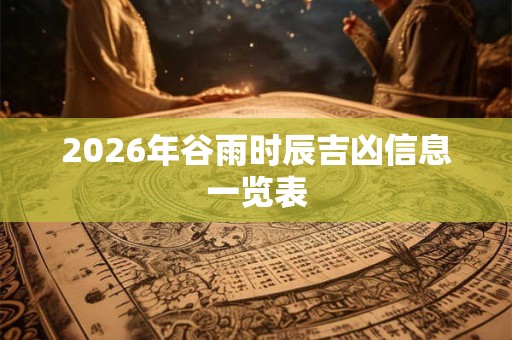 2026年谷雨时辰吉凶信息一览表 2026年谷雨时辰吉凶信息一览表