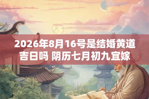 2026年8月16号是结婚黄道吉日吗 阴历七月初九宜嫁娶吗 2026年8月16号是结婚黄道吉日吗 阴历七月初九宜嫁娶吗