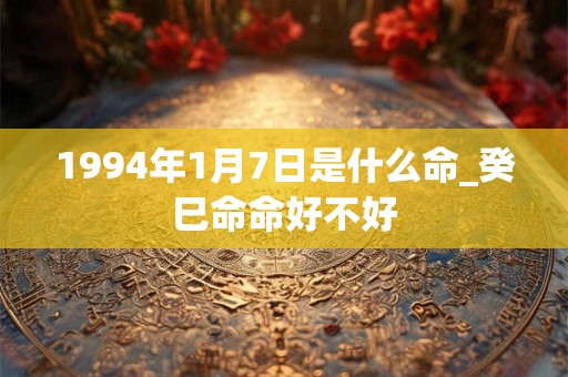 1994年1月7日是什么命_癸巳命命好不好