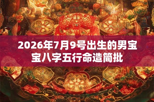 2026年7月9号出生的男宝宝八字五行命造简批