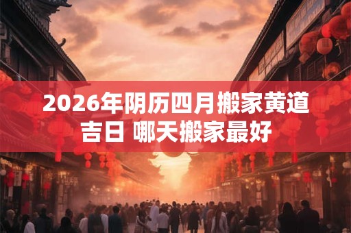 2026年阴历四月搬家黄道吉日 哪天搬家最好