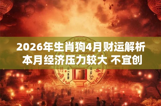 2026年生肖狗4月财运解析 本月经济压力较大 不宜创业