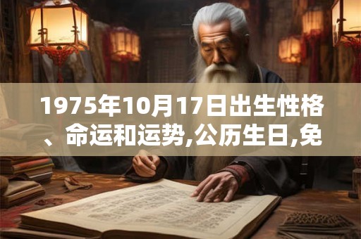 1975年10月17日出生性格、命运和运势,公历生日,免费算命 1975年10月17日出生性格、命运和运势,公历生日,免费算命