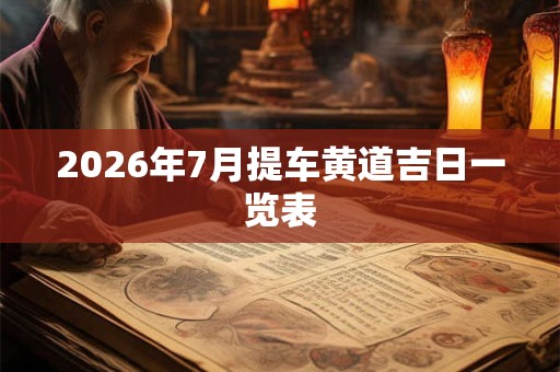 2026年7月提车黄道吉日一览表 2026年7月提车黄道吉日一览表