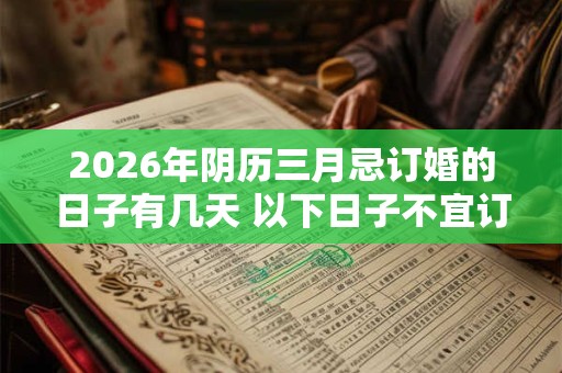 2026年阴历三月忌订婚的日子有几天 以下日子不宜订婚 2026年阴历三月忌订婚的日子有几天 以下日子不宜订婚