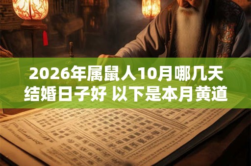 2026年属鼠人10月哪几天结婚日子好 以下是本月黄道吉日 2026年属鼠人10月哪几天结婚日子好 以下是本月黄道吉日