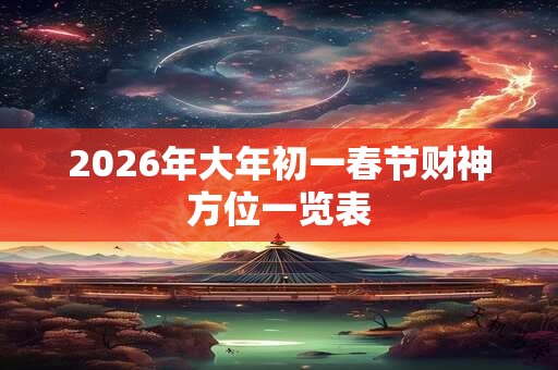 2026年大年初一春节财神方位一览表