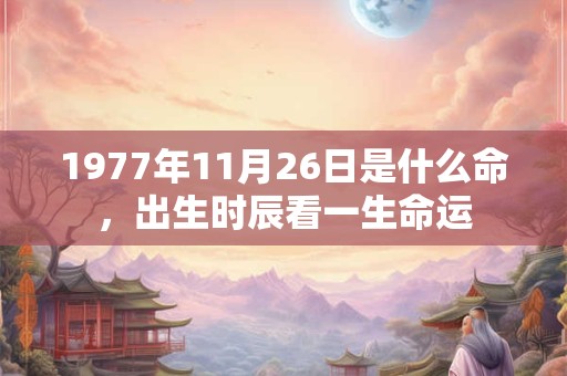 1977年11月26日是什么命,出生时辰看一生命运 1977年11月26日是什么命,出生时辰看一生命运