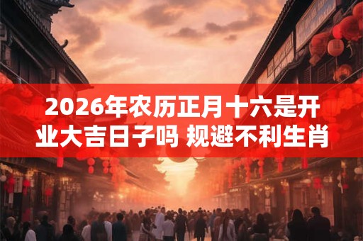 2026年农历正月十六是开业大吉日子吗 规避不利生肖 2026年农历正月十六是开业大吉日子吗 规避不利生肖