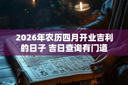 2026年农历四月开业吉利的日子 吉日查询有门道 2026年农历四月开业吉利的日子 吉日查询有门道