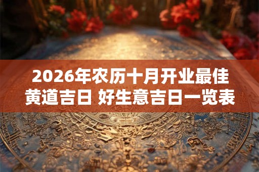 2026年农历十月开业最佳黄道吉日 好生意吉日一览表 2026年农历十月开业最佳黄道吉日 好生意吉日一览表