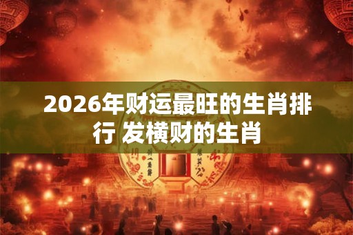 2026年财运最旺的生肖排行 发横财的生肖
