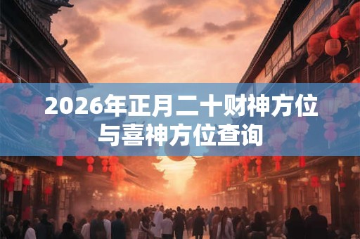 2026年正月二十财神方位与喜神方位查询
