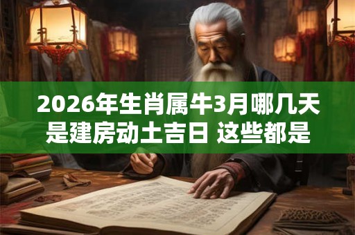 2026年生肖属牛3月哪几天是建房动土吉日 这些都是好日子 2026年生肖属牛3月哪几天是建房动土吉日 这些都是好日子