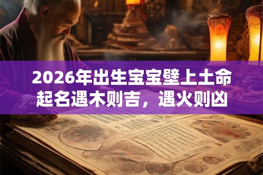 2026年出生宝宝壁上土命起名遇木则吉,遇火则凶 2026年出生宝宝壁上土命起名遇木则吉,遇火则凶