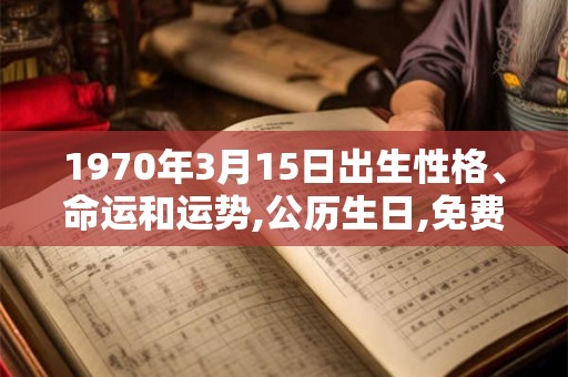 1970年3月15日出生性格、命运和运势,公历生日,免费算命 1970年3月15日出生性格、命运和运势,公历生日,免费算命
