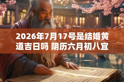 2026年7月17号是结婚黄道吉日吗 阴历六月初八宜嫁娶吗 2026年7月17号是结婚黄道吉日吗 阴历六月初八宜嫁娶吗