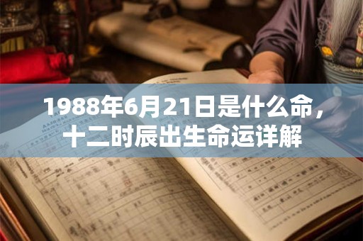 1988年6月21日是什么命，十二时辰出生命运详解