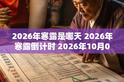 2026年寒露是哪天 2026年寒露倒计时 2026年10月08日