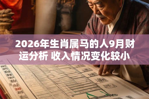 2026年生肖属马的人9月财运分析 收入情况变化较小 2026年生肖属马的人9月财运分析 收入情况变化较小