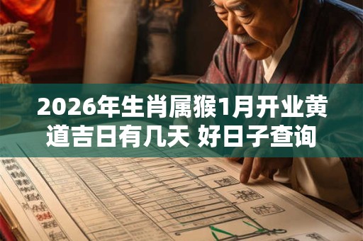 2026年生肖属猴1月开业黄道吉日有几天 好日子查询
