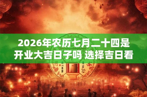 2026年农历七月二十四是开业大吉日子吗 选择吉日看八字