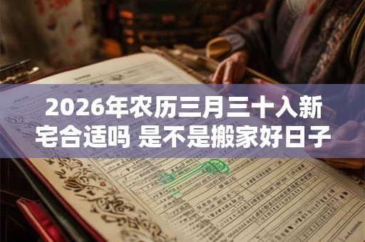 2026年农历三月三十入新宅合适吗 是不是搬家好日子