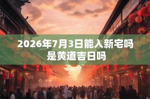2026年7月3日能入新宅吗 是黄道吉日吗 2026年7月3日能入新宅吗 是黄道吉日吗