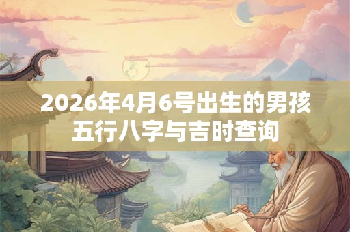 2026年4月6号出生的男孩五行八字与吉时查询 2026年4月6号出生的男孩五行八字与吉时查询