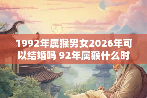 1992年属猴男女2026年可以结婚吗 92年属猴什么时候结婚最好