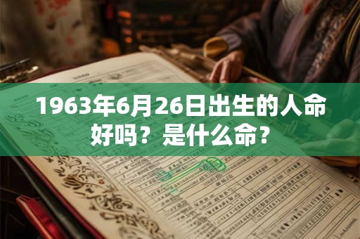 1963年6月26日出生的人命好吗？是什么命？