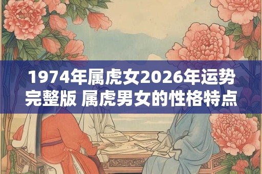 1974年属虎女2026年运势完整版 属虎男女的性格特点 1974年属虎女2026年运势完整版 属虎男女的性格特点