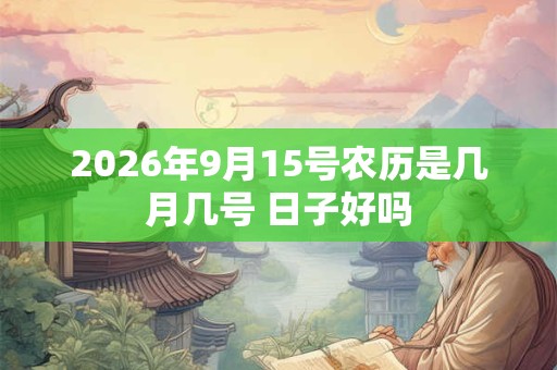 2026年9月15号农历是几月几号 日子好吗 2026年9月15号农历是几月几号 日子好吗