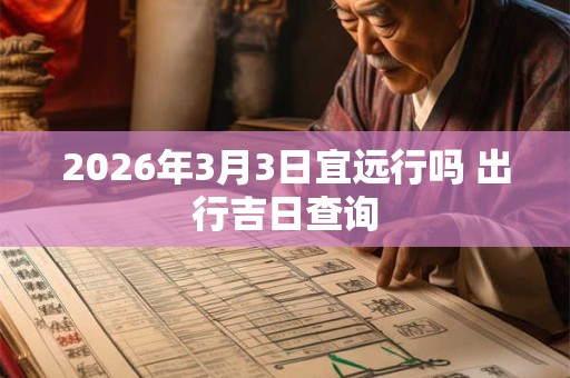 2026年3月3日宜远行吗 出行吉日查询 2026年3月3日宜远行吗 出行吉日查询