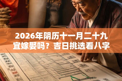 2026年阴历十一月二十九宜嫁娶吗?吉日挑选看八字 2026年阴历十一月二十九宜嫁娶吗?吉日挑选看八字