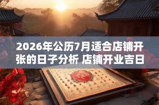 2026年公历7月适合店铺开张的日子分析 店铺开业吉日 2026年公历7月适合店铺开张的日子分析 店铺开业吉日