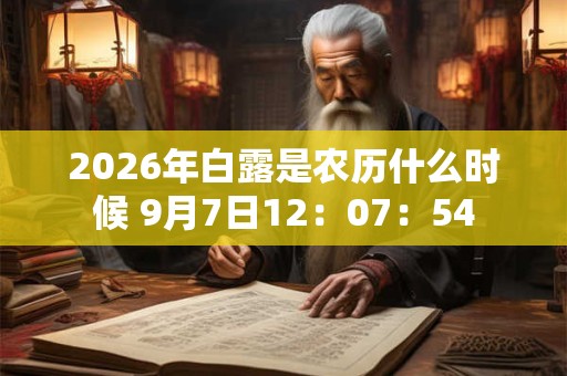 2026年白露是农历什么时候 9月7日12:07:54 2026年白露是农历什么时候 9月7日12:07:54