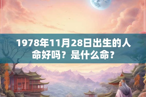 1978年11月28日出生的人命好吗？是什么命？