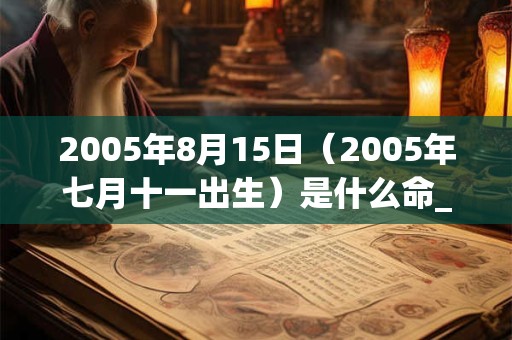 2005年8月15日(2005年七月十一出生)是什么命_命运如何 2005年8月15日(2005年七月十一出生)是什么命_命运如何