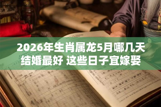 2026年生肖属龙5月哪几天结婚最好 这些日子宜嫁娶 2026年生肖属龙5月哪几天结婚最好 这些日子宜嫁娶