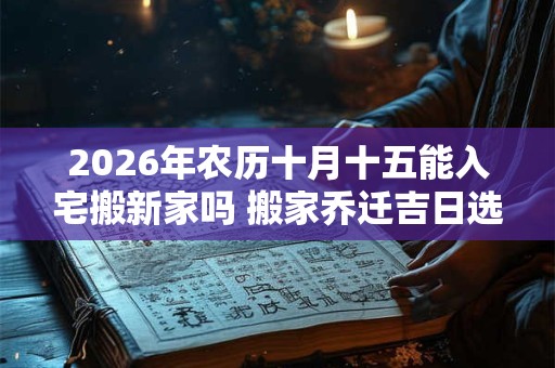2026年农历十月十五能入宅搬新家吗 搬家乔迁吉日选择