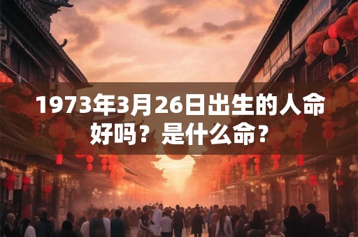 1973年3月26日出生的人命好吗?是什么命? 1973年3月26日出生的人命好吗?是什么命?