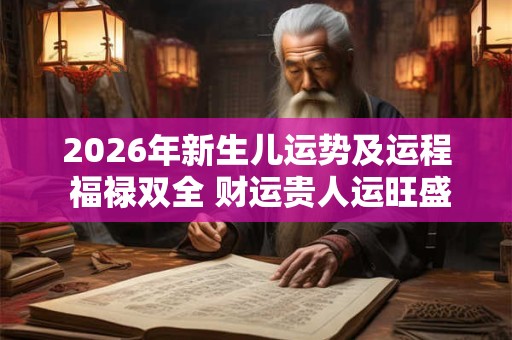 2026年新生儿运势及运程 福禄双全 财运贵人运旺盛 2026年新生儿运势及运程 福禄双全 财运贵人运旺盛