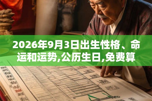 2026年9月3日出生性格、命运和运势,公历生日,免费算命 2026年9月3日出生性格、命运和运势,公历生日,免费算命