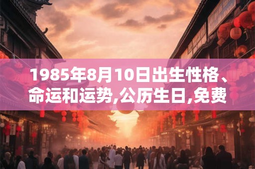 1985年8月10日出生性格、命运和运势,公历生日,免费算命 1985年8月10日出生性格、命运和运势,公历生日,免费算命