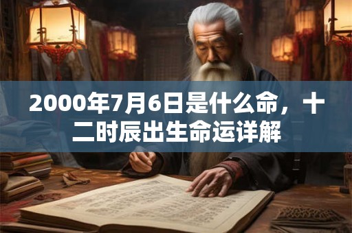 2000年7月6日是什么命,十二时辰出生命运详解 2000年7月6日是什么命,十二时辰出生命运详解