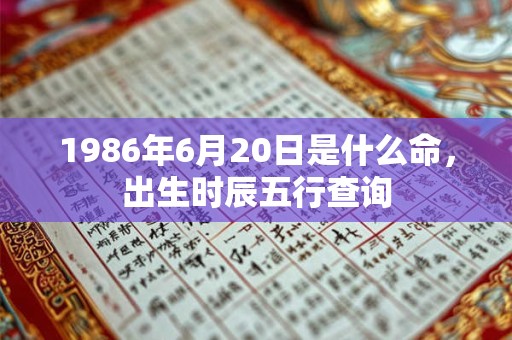 1986年6月20日是什么命,出生时辰五行查询 1986年6月20日是什么命,出生时辰五行查询