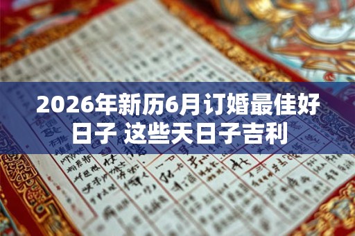 2026年新历6月订婚最佳好日子 这些天日子吉利 2026年新历6月订婚最佳好日子 这些天日子吉利