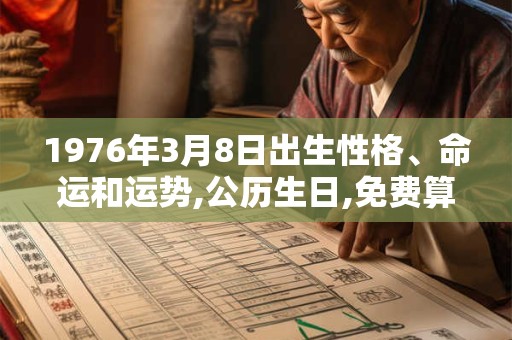 1976年3月8日出生性格、命运和运势,公历生日,免费算命