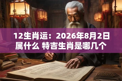 12生肖运:2026年8月2日属什么 特吉生肖是哪几个 12生肖运:2026年8月2日属什么 特吉生肖是哪几个